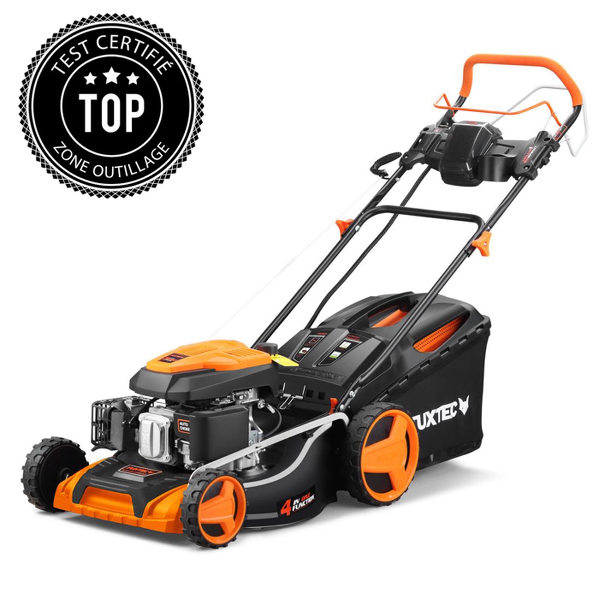 Tondeuse thermique autotractée 51cm 196cc – FUXTEC FX-RM5196eS – 60L démarrage électrique