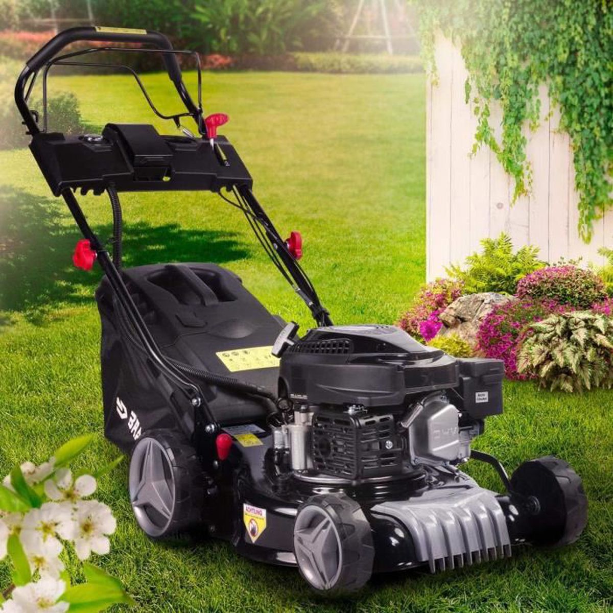 Tondeuse thermique démarrage électrique tractée 41cm mulching 144cc 4,1cv 2.800 trs-min E-START – 2 MODÈLES diff. moteur de ma[17]