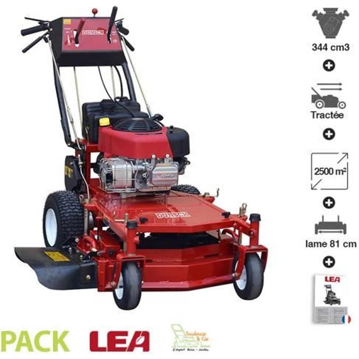 Tondeuse thermique pro 4en1 10,5 cv Briggs Stratton OVH 344 cm3 coupe 81CM DUNSCH 12344