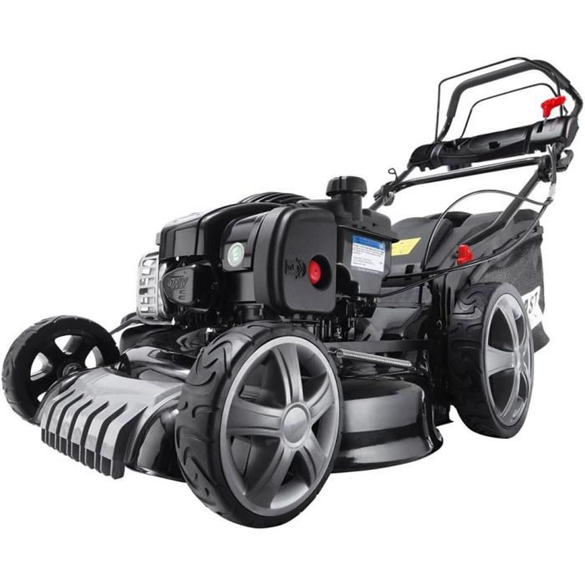 tondeuse thermique tractée, 2,7cv vitesse de 2 700 tr-min, coupe 46cm, briggs stratton (500E) 4en1 multifonction mulching, bac[235]